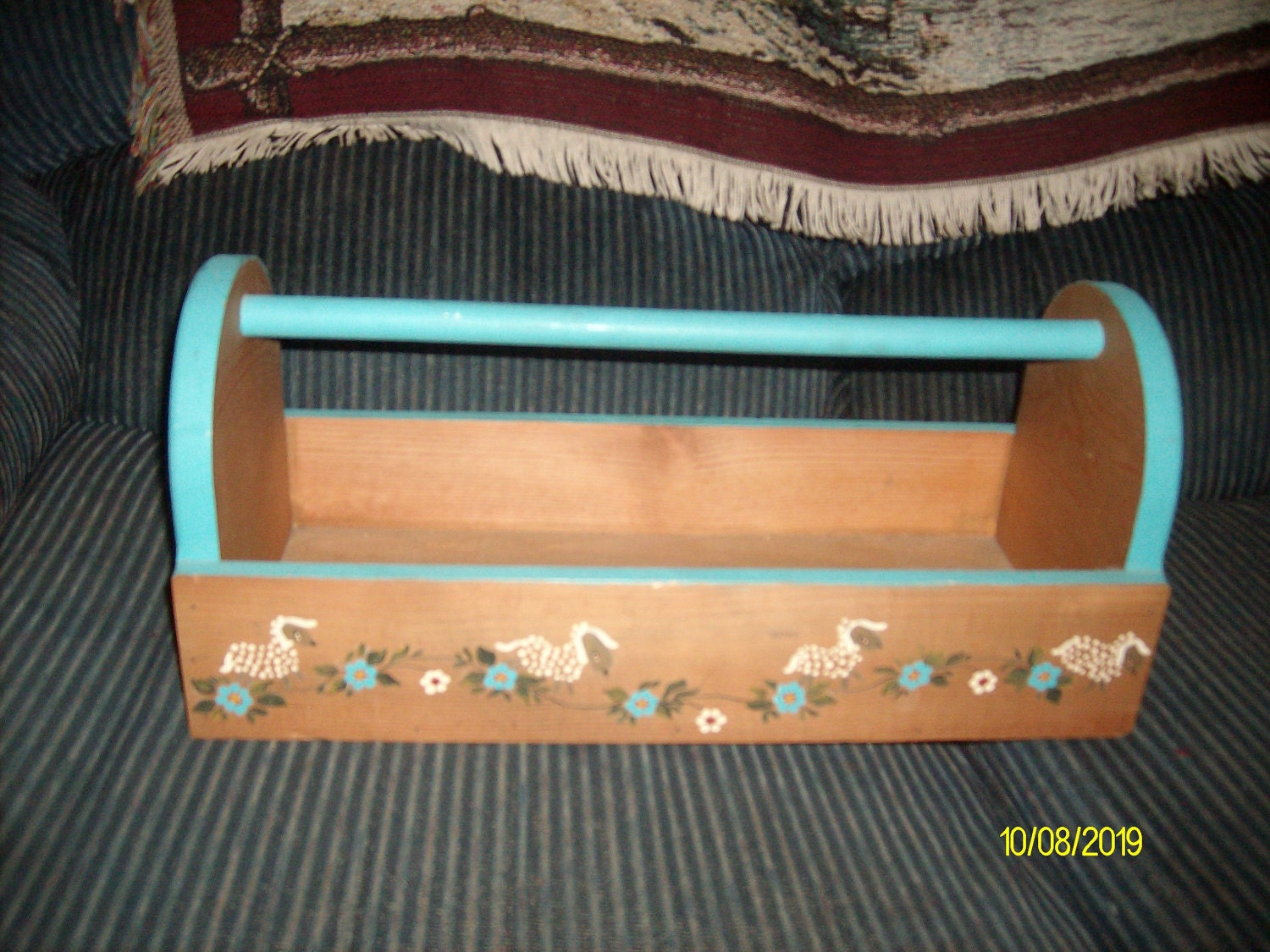Turquoise Wood Hand Painted Tool Box / by PaintedTurtleStudio