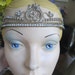 Vintage 20s Flapper Art Deco Dainty Princess Floral Filigree Tiara Crown Rhinestone Paste Headband Bride Bridal Wedding Headpiece