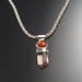 Pink Topaz crystal and Sunstone necklace, Sterling