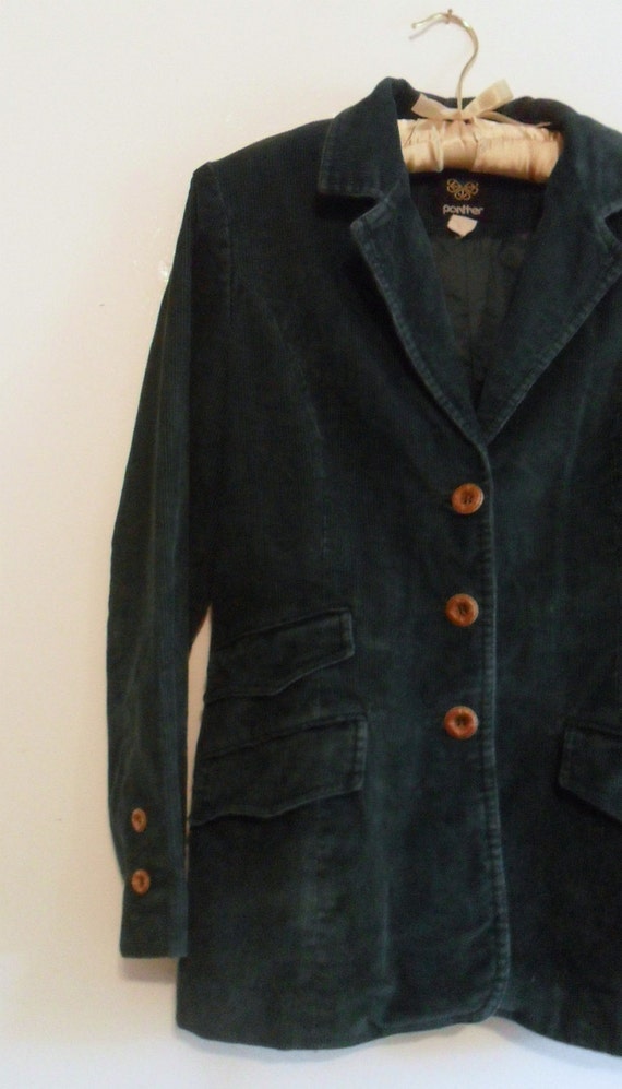 Hunter Green Corduroy Blazer Vintage Womens Jacket