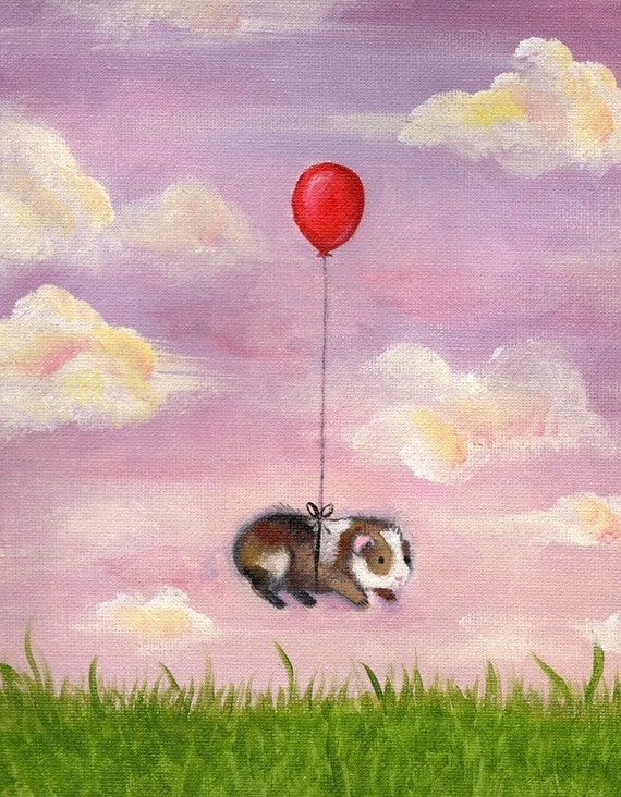 Guinea Pig With Balloon Art Print