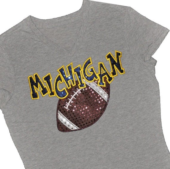 Custom FOOTBALL Sequin Applique Spirit Shirt...Personalize