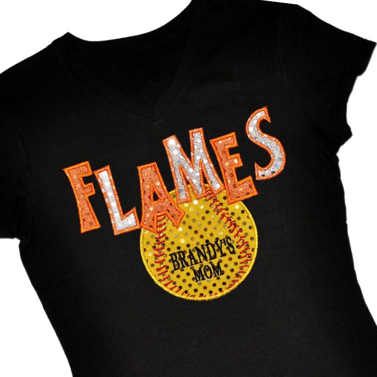 Custom SOFTBALL Sequin Applique Spirit Shirt...Personalize