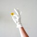 vintage gloves : winter white scalloped button ivory gloves