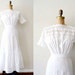 vintage edwardian dress: 1900s tea dress / white cotton eyelet