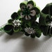 Spring Green Kanzashi Flower Hair Stick in Green with Star Jar