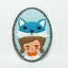Mr. Fox (teal flavour) and girl felt pin