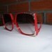 Red Hot Vintage 80s Sunglasses With Gold Detailing