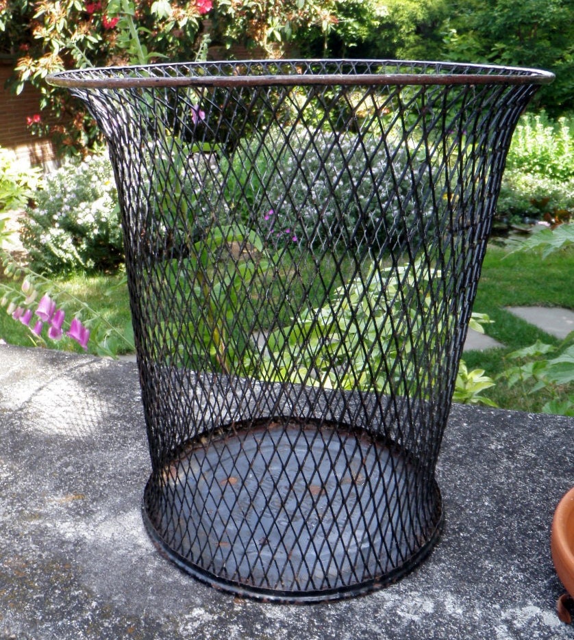 antique vintage Wire mesh Waste Basket from early 1900s NEMCO
