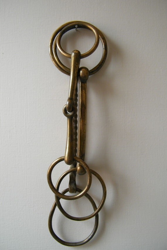 Primitive Antique Vintage Brass Horse Bits Lot of Three