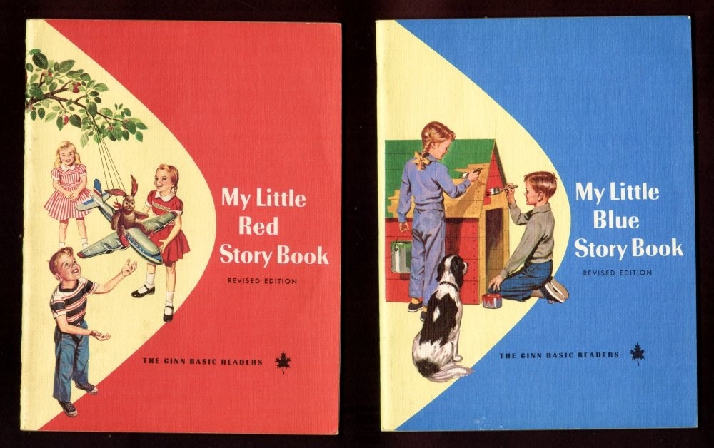 1960s My Little Red And Blue Story Books Set 2 Pre Primers