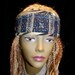 Headband Gypsy Peace Crown Hmong Black Green Embroidery