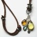 Leather Necklace with Lemon Quartz, Labradorite and Amber Quartz in Sterling Silver