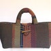 Knitters Project Bag Small Graphic Stripe Upholstery Tote