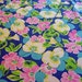 P is for Pansy - Bright Bold Mod 60s 70s Floral Fabric - Pink, Green, Peacock Blue, Navy