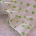 Ruffled Boudoir Pillowcase or Travel Pillow Cover with Perky Lime Polka Dots