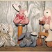 Vintage 80s Bunny Rabbit Pattern - "Toby Thump" - Soft Fabric Dolls by Judy Sears in 3 Sizes