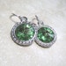 Peridot Earrings Swarovski Rivoli Crystal in Silver August Birthstone