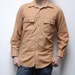 CHAMOIS camel tan long sleeve SOLID button up shirt made in USA