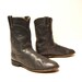 mens size 9.5 JUSTIN grey leather 70's ROPER western engineer boots