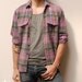 BLOCK PLAID long sleeve COTTON button up shirt