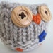 Hand Knitted Merino Wool Owl Stuffed Animal Toy- boy owl