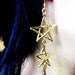 LAST PAIR Three Descending Stars - New Old Stock Gold Plated Earrings