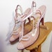 Fabulous Vintage 50s Pink T-Strap Leather and Perspex Heels 5 1/2 -on sale-