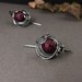 Silver wire wrapped earrings with ruby stone - small and elegant