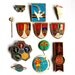 Soviet Vintage Space Sport Olympics Badges / Pins - Set of 12 - Sputnik Sports Ice Hockey Football - from Russia / USSR / Soviet Union