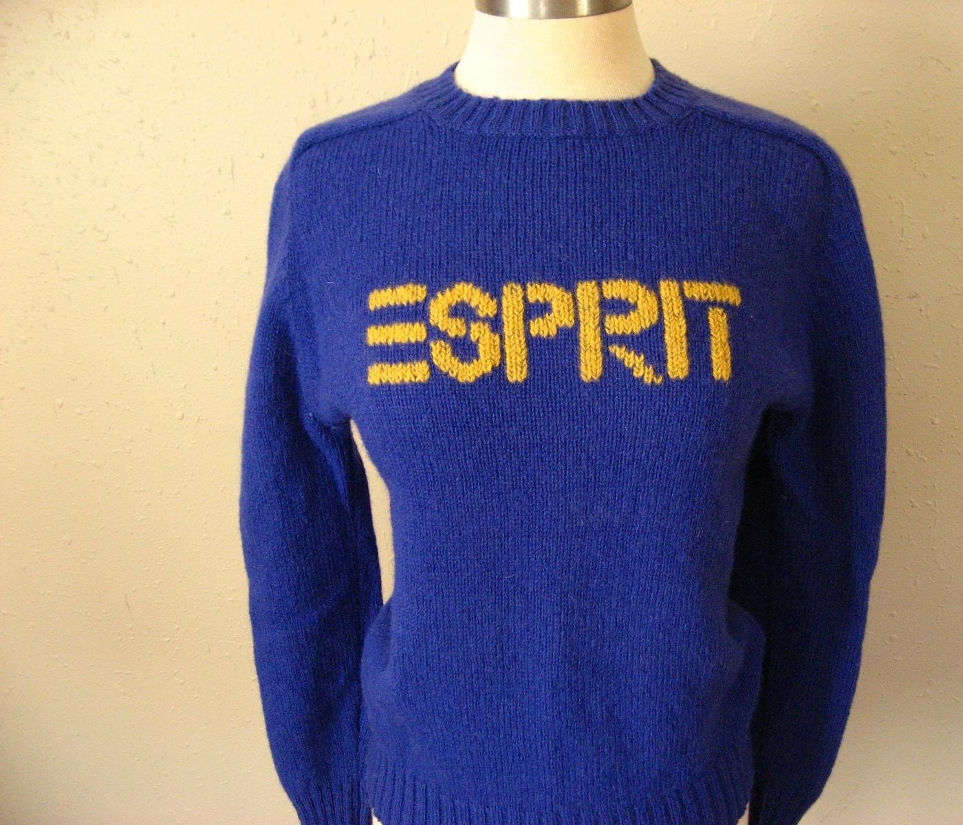 sale ESPRIT 80s Brilliant Blue wool sweater by NaturalPondVintage