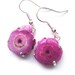 One of a Kind Hot Pink Druzy Earrings