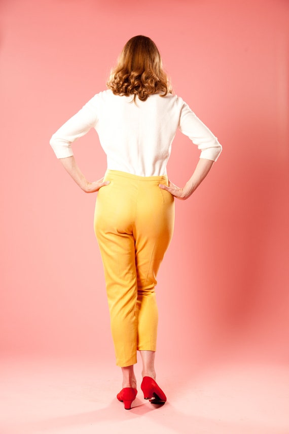 yellow capri pants