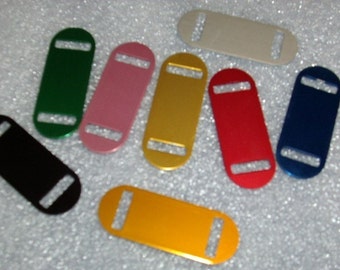 SMALL Size -- Laser Engraved Pet ID Tag -- Slider Style -- (Made in the USA)