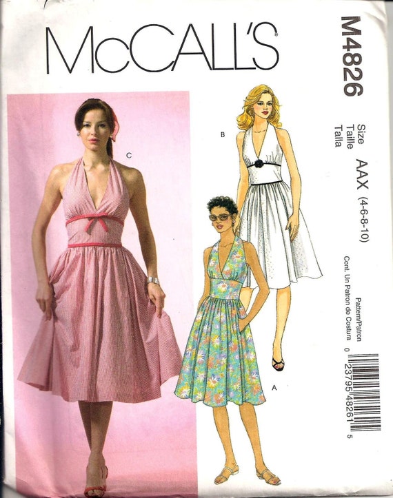 McCalls Retro Styling Halter Neck Dress Pattern by charstreasures