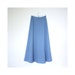 Vintage 1970s Maxi Skirt Cornflower Blue Polyester Flaired Circle Skirt Size Medium