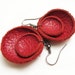 Red leather flower Earrings