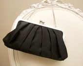 black silk clutch bag