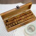 Antique style Alphabet Capital Letters n Numbers n Symbol Wooden Stamps Box Ver.2 (42 pieces)