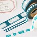 3 SET - Date Label / Camera / Film Adhesive Masking Tapes - Peacock BLUE