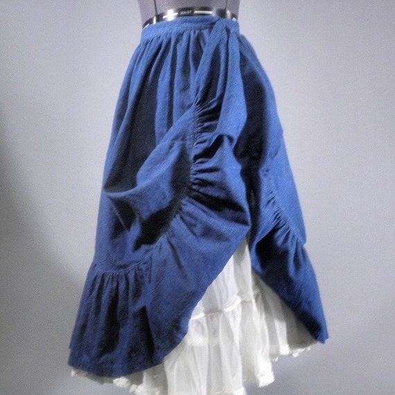 Items similar to vintage skirt FULL DENIM RUFFLE on Etsy