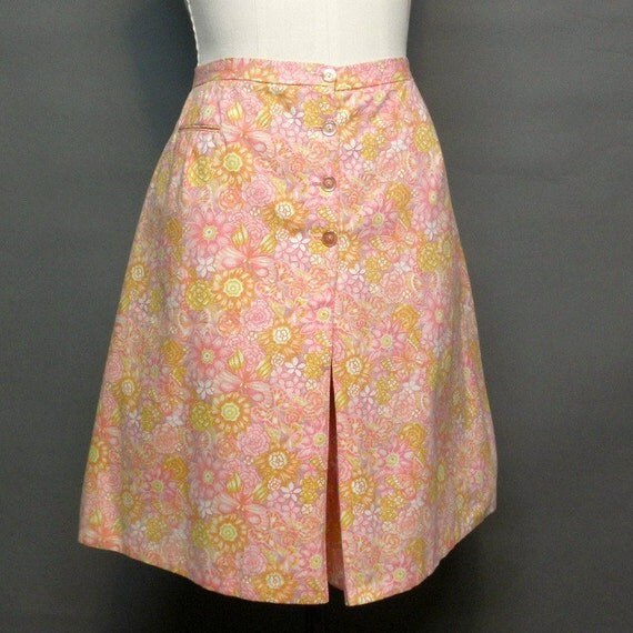 vintage Skort 1960's Spring Culottes
