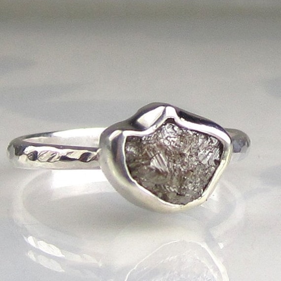 Rough diamond engagement ring