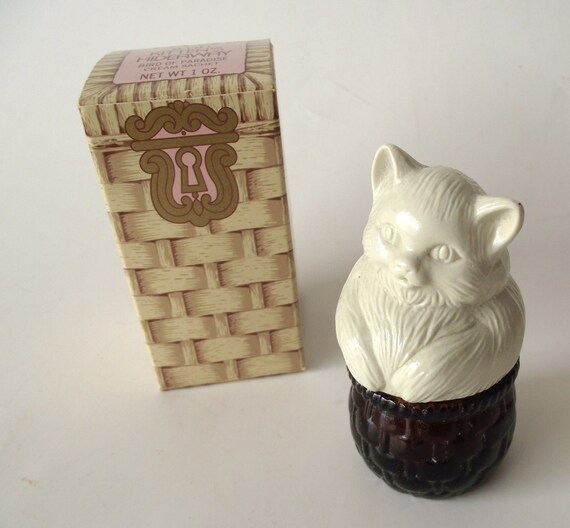 Avon Kitten's Hideaway Cat Shaped Perfume Bottle with Box