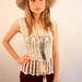 GERTRUDE 90s White Sheer Crochet Lace Floral Pattern Tank Top