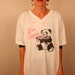 LAS VEGAS 80s Super Soft Oversized V Neck Panda Novelty Grunge Punk Tee Dress