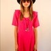 sale // sale // sale NEON NAUTICAL 90s Bright Pink Nautical Bow Mini Dress