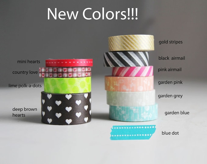 Kraft & Washi Tape EASY WRAPS Set of 10 Your Choice of Colors FITS 4x4x2 box
