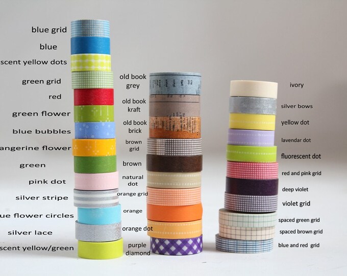 Kraft & Washi Tape EASY WRAPS Set of 10 Your Choice of Colors FITS 4x4x4 box
