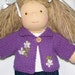 Waldorf Doll Sweater in Purple Wool with Embroidered Design for 15 inch doll RTG